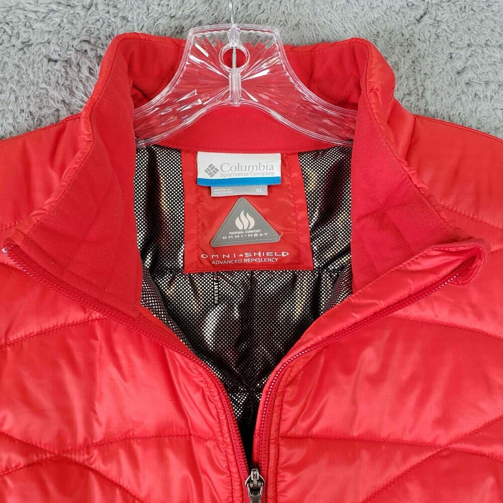 Columbia Quilted Puffer Vest Full Zip Omni Heat Red Sleeveless Women’s Size XL - Picture 4 of 8